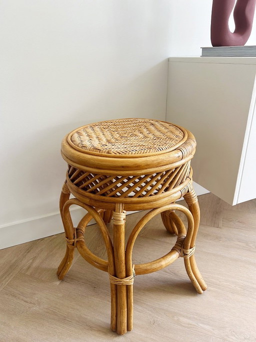 Tabouret vintage en rotin