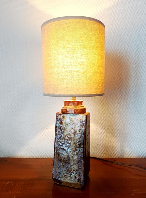 Vintage glazed stoneware lamp