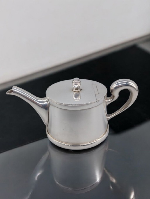 Tetera de plata Art Déco con sello Durousseau & Raynaud Lyon circa 1920.