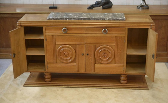 Oak buffet in the style of Charles Dudouyt, 1930s. – Storage cabinet, Wood, Art Deco (photo 12 of 14)
