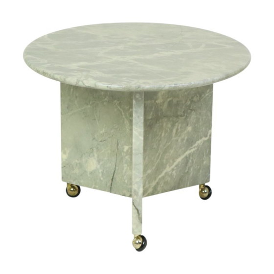 Image 1 of Marble Side Table on Wheels 1970s