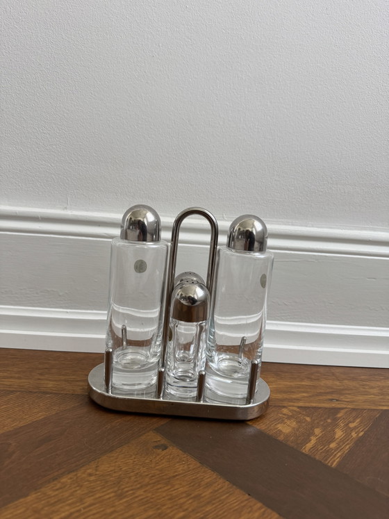 Image 1 of Ensemble Alessi Ménage 5 pièces : vinaigre, huile, sel et poivre