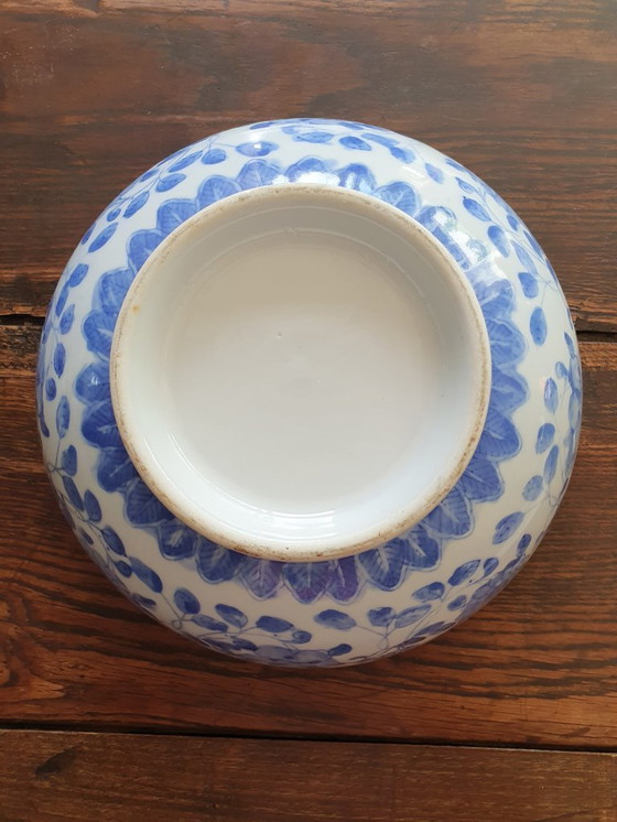 Image 1 of Magnifique bol ancien bleu et blanc, peint à la main