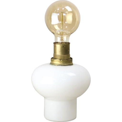 Mid-century Italian brass and opaline table lamp