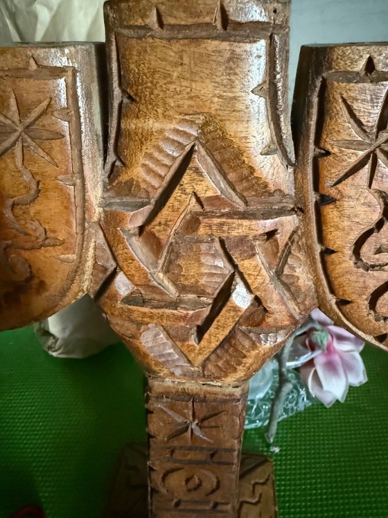 Hermosa menorá tallada en madera – Objetos decorativos, Wood (photo 8 of 8)