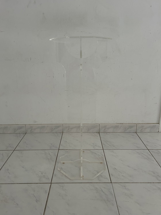 Image 1 of Supporto per piante vintage con colonna in plexiglass