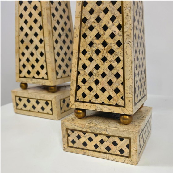 Maitland Smith Obelisks Marble With Brass Mid Century 70s – Decorative Objects (photo 4 of 7)