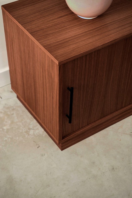 Image 1 of Dressoir gebeitst teak T-S03 schuifdeur en 3 laden