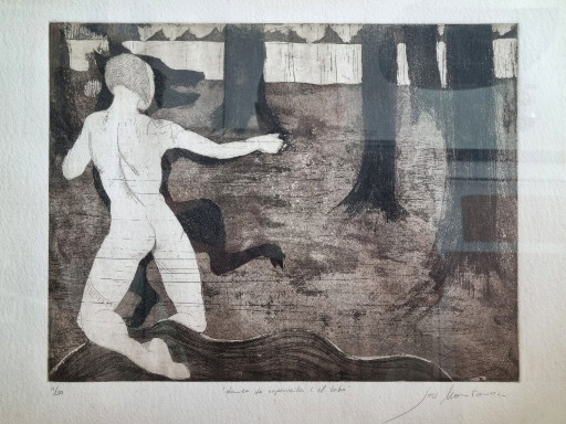 Grabado original: “Danza de Caperucita i el Lobo” – Edición limitada (30/11) – wanddecoratie, Paper