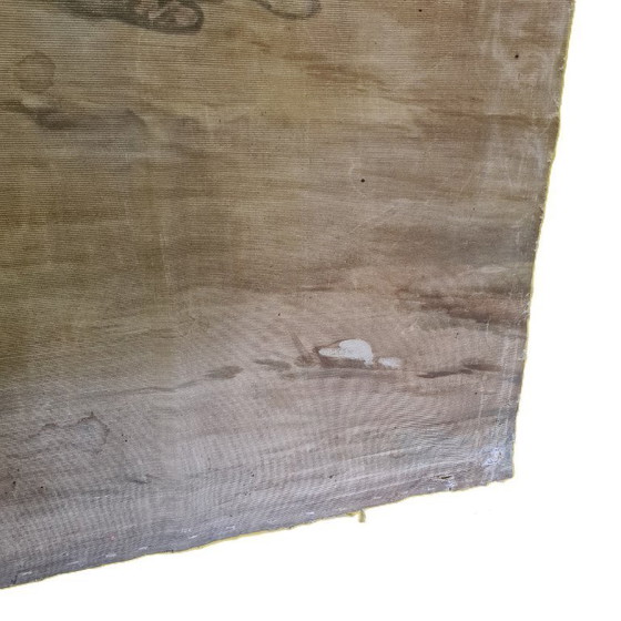 Image 1 of Oude Franse Hand Getekende Wandversiering