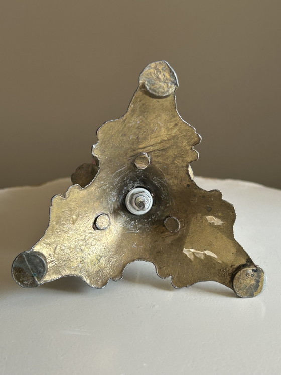 Handgemachter Kerzenhalter. Delfter Blau Figur. Keramikperlen. – Nori Vinci, Brass, Ceramic (photo 6 of 8)