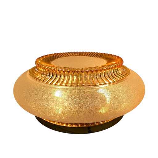 Vintage Ceiling Lamp With Golden Glass Shade, Herda