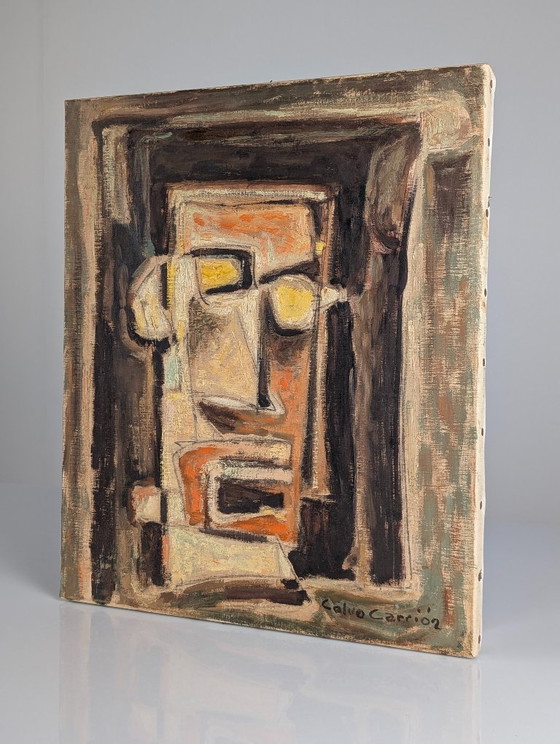Dipinto a olio ritratto cubista espressionista, anni '70 – Calvo Carrión, Arte, Wood, Canvas (photo 5 of 10)
