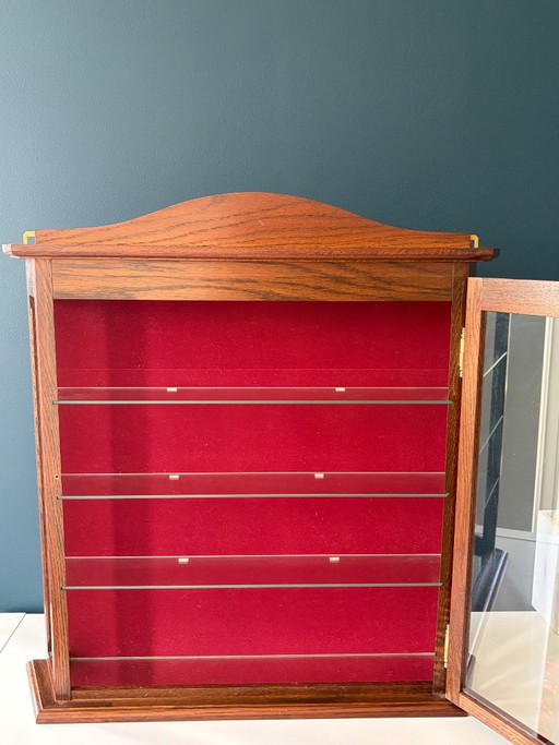 Wall display cabinet – vitrinekasten, Glass, Textile (photo 2 of 6)