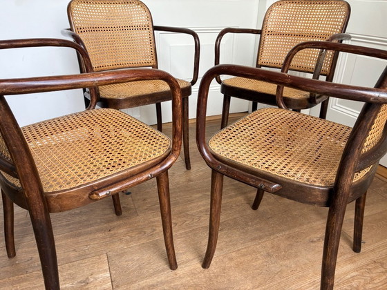 Image 1 of 4x Sessel „Prag“, Entwurf Thonet Nr. 811 von Josef Hoffmann