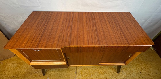 Image 1 of Mid-Century Retro Vintage Teak Cocktail Credenza / Sideboard by Beautility 1950  Elegant Cocktail Cabinet • Exceptional Teak Gra