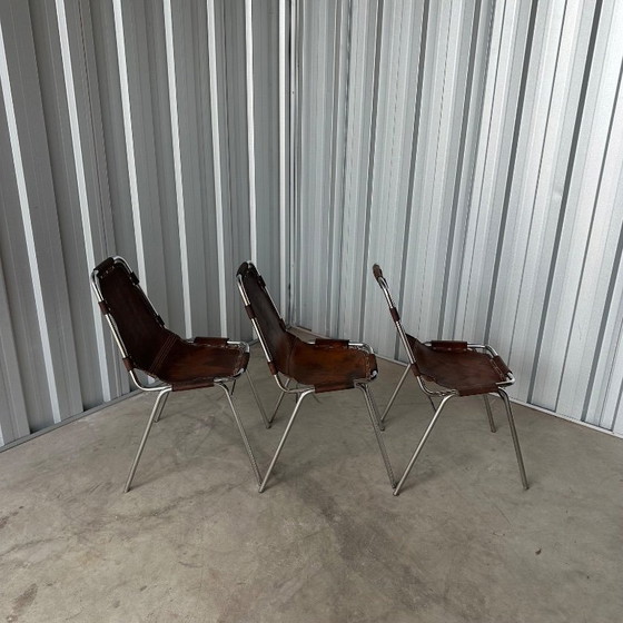 Image 1 of Set van 3 vintage Les Arcs stoelen - Charlotte Perriand
