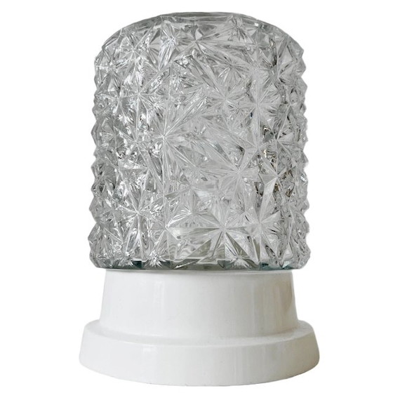 Image 1 of Vintage Corodex plafondlamp glas kristal look 1960's