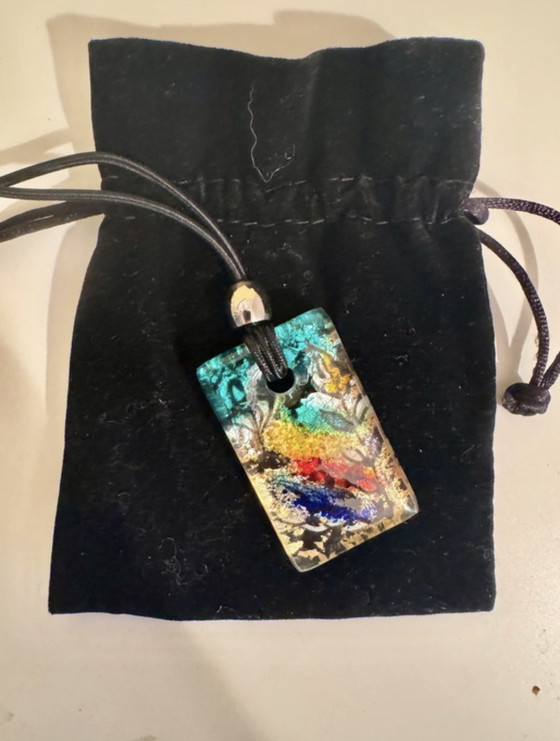 Elisa Vidussi Art Glass Pendant – Art In Glass – Decorative Objects, Metal (photo 5 of 6)