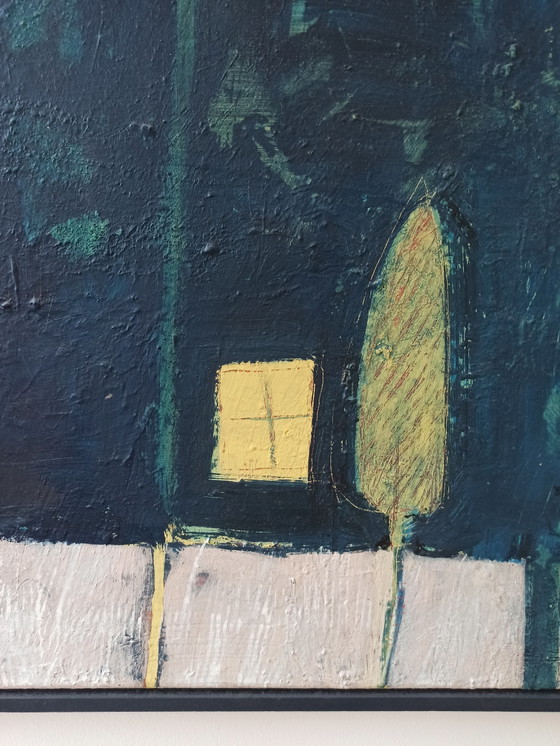 Image 1 of « Maison le soir » 123 cm x 113 cm