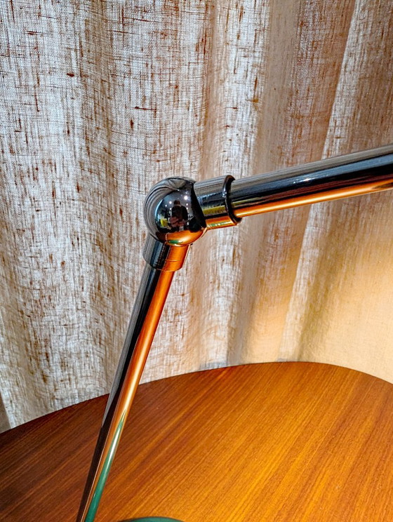 Lampe de bureau industrielle vintage, Italie 1960, Métal, Vert (photo 6 sur 8)