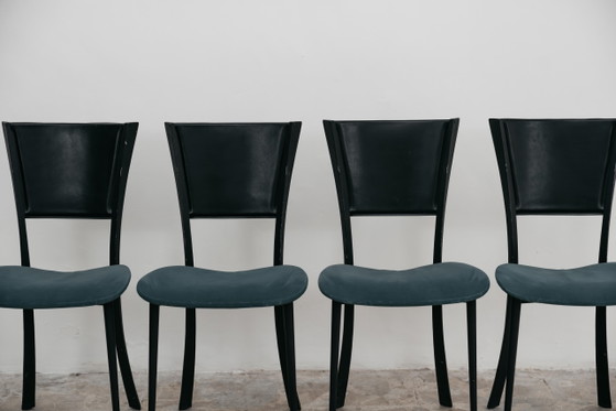 Image 1 of Dining Set of 4 Chairs, Made in Italy, 1980s Postmodern, Modern Antiques