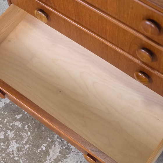 Scandinavian vintage teak Chest of drawers, 4 drawers, Wood, Brown (photo 6 of 20)