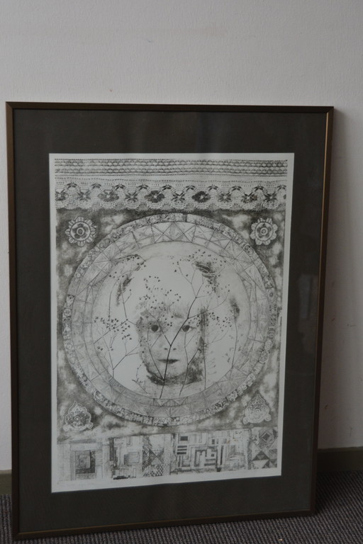 Lithograph by H.D.F. v.d. Bos / v.d Molen ( Reina )