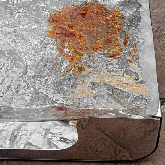 Image 1 of Venini Italy Wandleuchte „Stone“, Design aus den 70er Jahren, dickes Säureglas