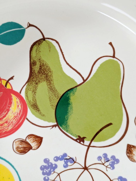 Image 1 of Vintage Melitta Fruit Pattern Serving Bowl, 1970s German Stoneware