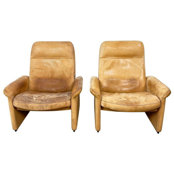 Image 1 of Pair of De Sede DS-50 leather lounge armchairs – Swiss design – vintage mid-century