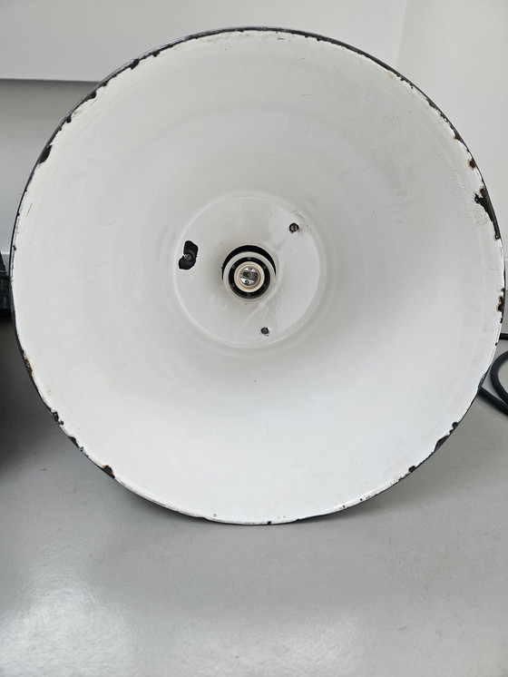 Image 1 of Set Hanglampen Fabriekslampen Tsjechië Jaren 50