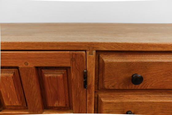 Image 1 of Large Screwless Sideboard in Carved Oak, Spain, 1960s