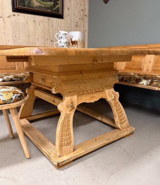 Image 1 of Vintage Stube set Oostenrijk Authentieke Alpen hoekzit