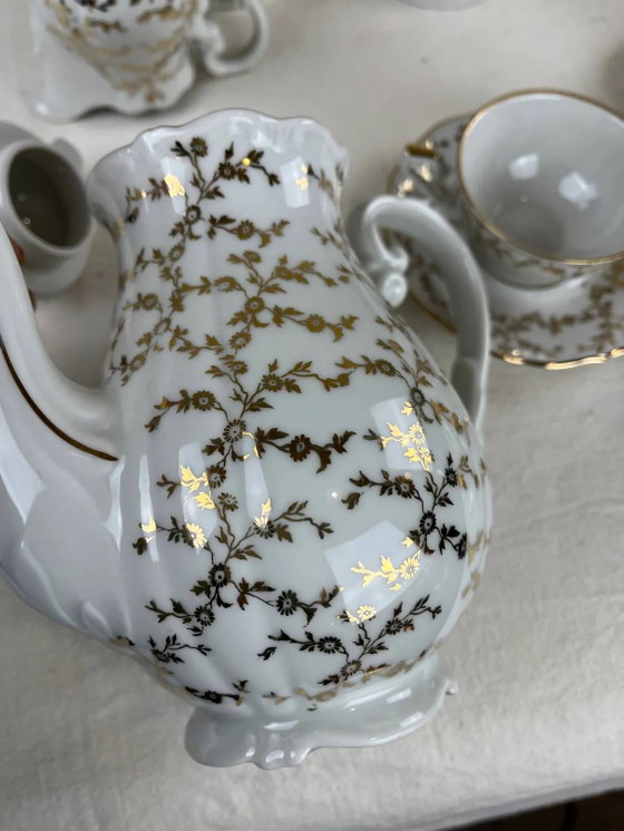 Servizio da caffè antico in porcellana fine dorata – per 6 persone – Vintage – Stoviglie, Porcelain, Gold (photo 14 of 16)