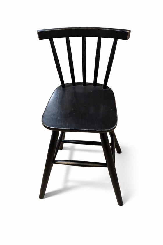 Image 1 of Sgabello in legno nero IKEA, design scandinavo