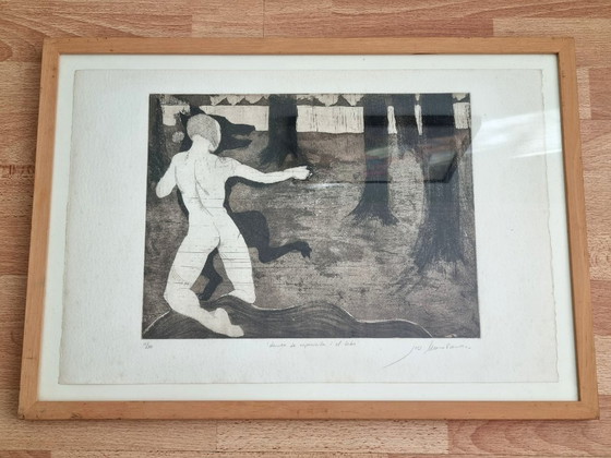 Grabado original: “Danza de Caperucita i el Lobo” – Edición limitada (30/11) – Decoración de pared, Paper (photo 2 of 9)
