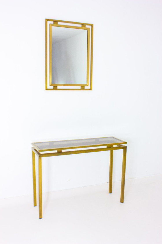 Image 1 of Elegante Regency-Konsole und Spiegel, 1980er Jahre