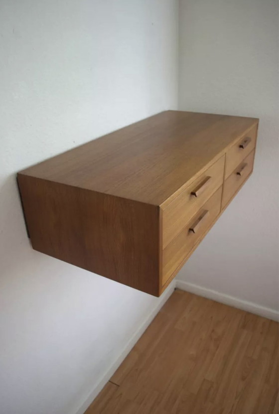 Image 1 of Teak Wall Drawer Module By Kai Kristiansen For Feldballes Møbler, 1960s