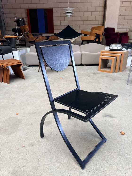 KFF Sinus chair, Karl Friedrich Förster (Bestand: 3) – Esszimmerstühle, Leder, Metall (photo 17 of 21)