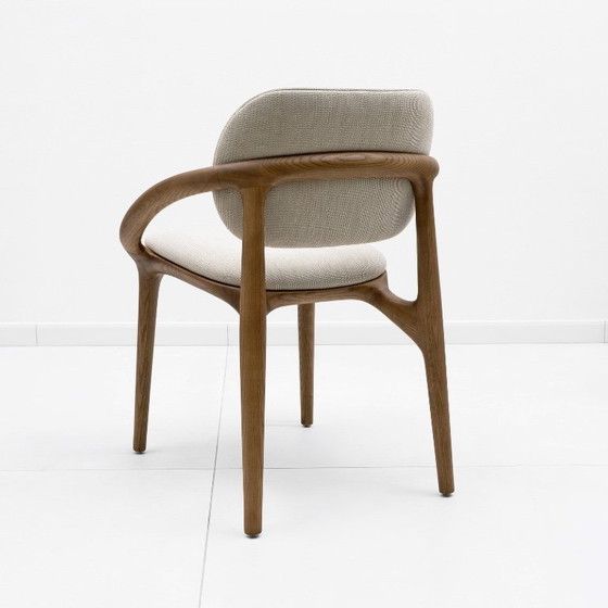 Image 1 of Set of Six Italian Contemporary Dining Chairs with Sculptural Curved Frame