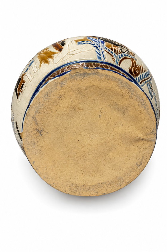 Polychrome ceramic vase in glazed stoneware (photo 5 of 5)