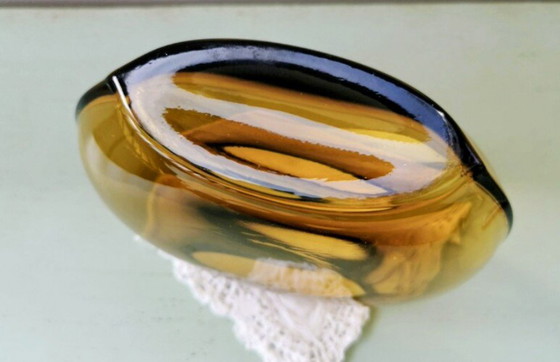 Image 1 of Amber art vase. Characteristic Sommerso technique.