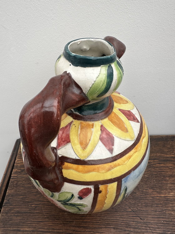 Image 1 of Grande Amphore Italienne en céramique , décor polychrome 