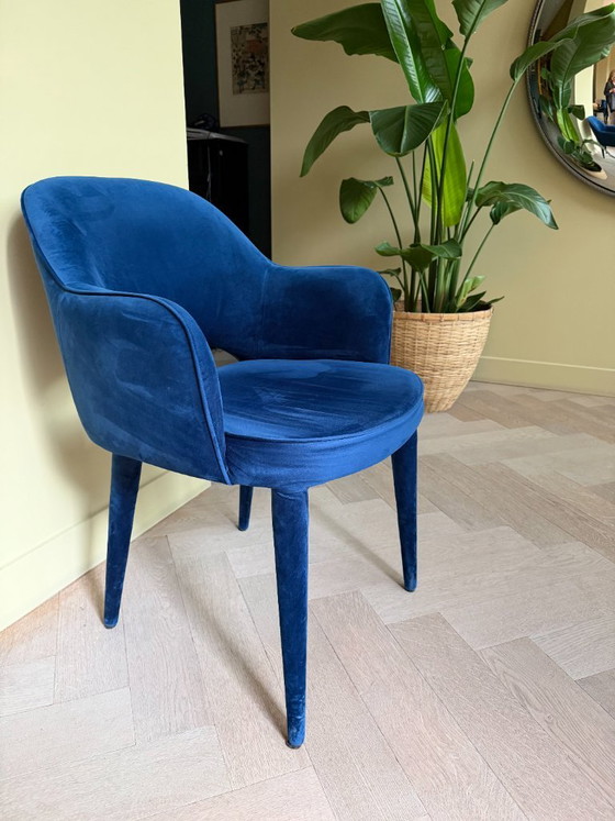 Pols Potten, 5 piezas en excelente estado, color terciopelo azul – Sillas de comedor, Velvet (photo 2 of 5)