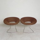 Set of 2 designer chairs in the style of Artifort, Leolux, Pierre Paulin