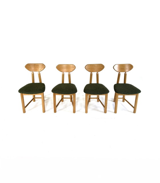 Image 1 of 4x Chaise de salle à manger brutaliste '80