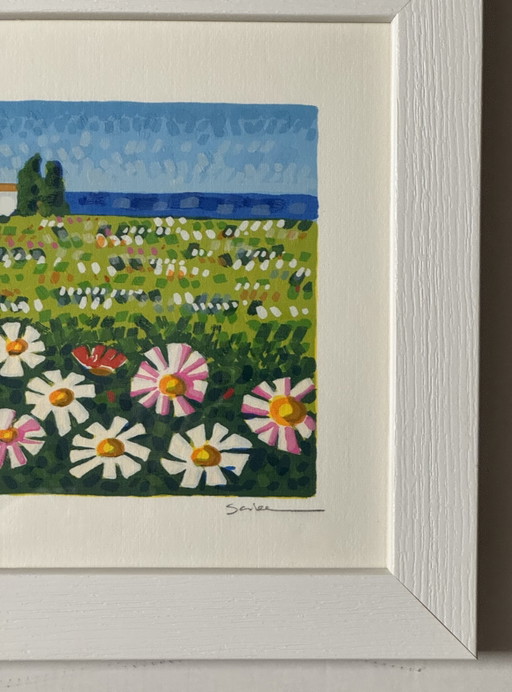 4. Mimmo Sciarrano Siebdruck, 25 x 70 cm Querformat im Rahmen – lithos zeefdrukken, Paper, Wood (photo 2 of 5)