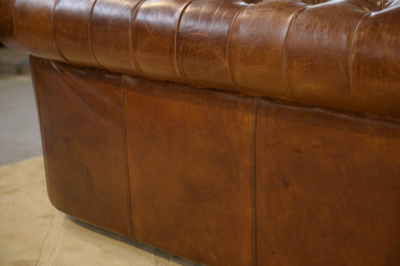Image 1 of Chesterfield sofa in brown leather