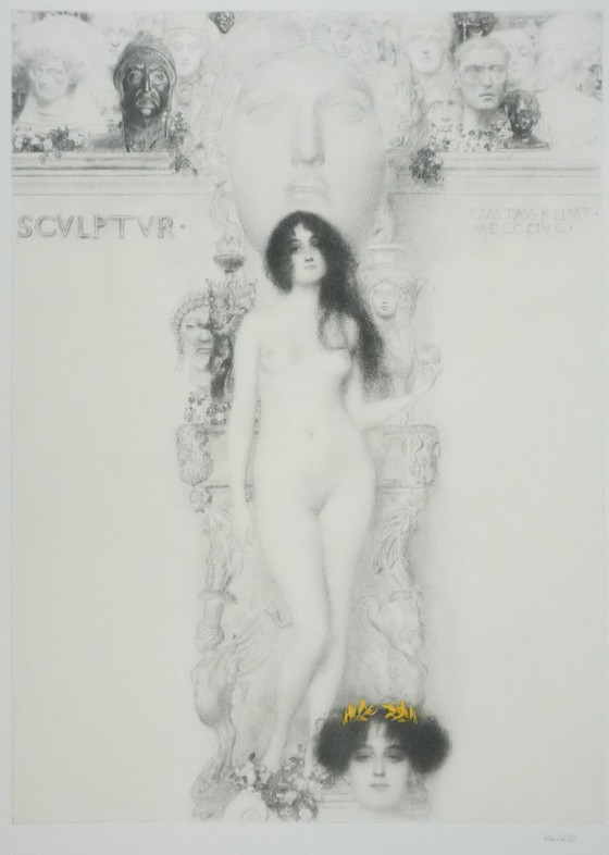 Gustav Klimt: De allegorie van de beeldhouwkunst, gesigneerde lithografie – Litho's & Zeefdrukken, Paper (photo 2 of 15)